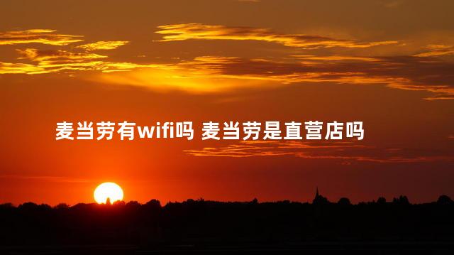 麦当劳有wifi吗 麦当劳是直营店吗​​​​​​​